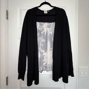 Truth + Style Floral Print Open Front Long Sleeve Pleated Cardigan Top